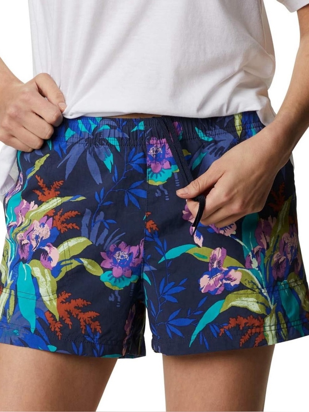 COLUMBIA WOMENS SANDY RIVER II PRINTED SHORTS 5" SIZE MEDIUM“NEW